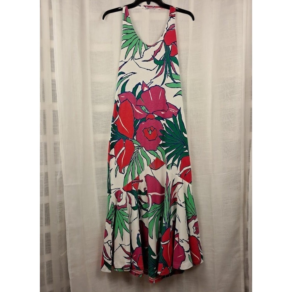Vintage 70s/80s Sweet Inspirations California Tropical Floral Halter Maxi Dress